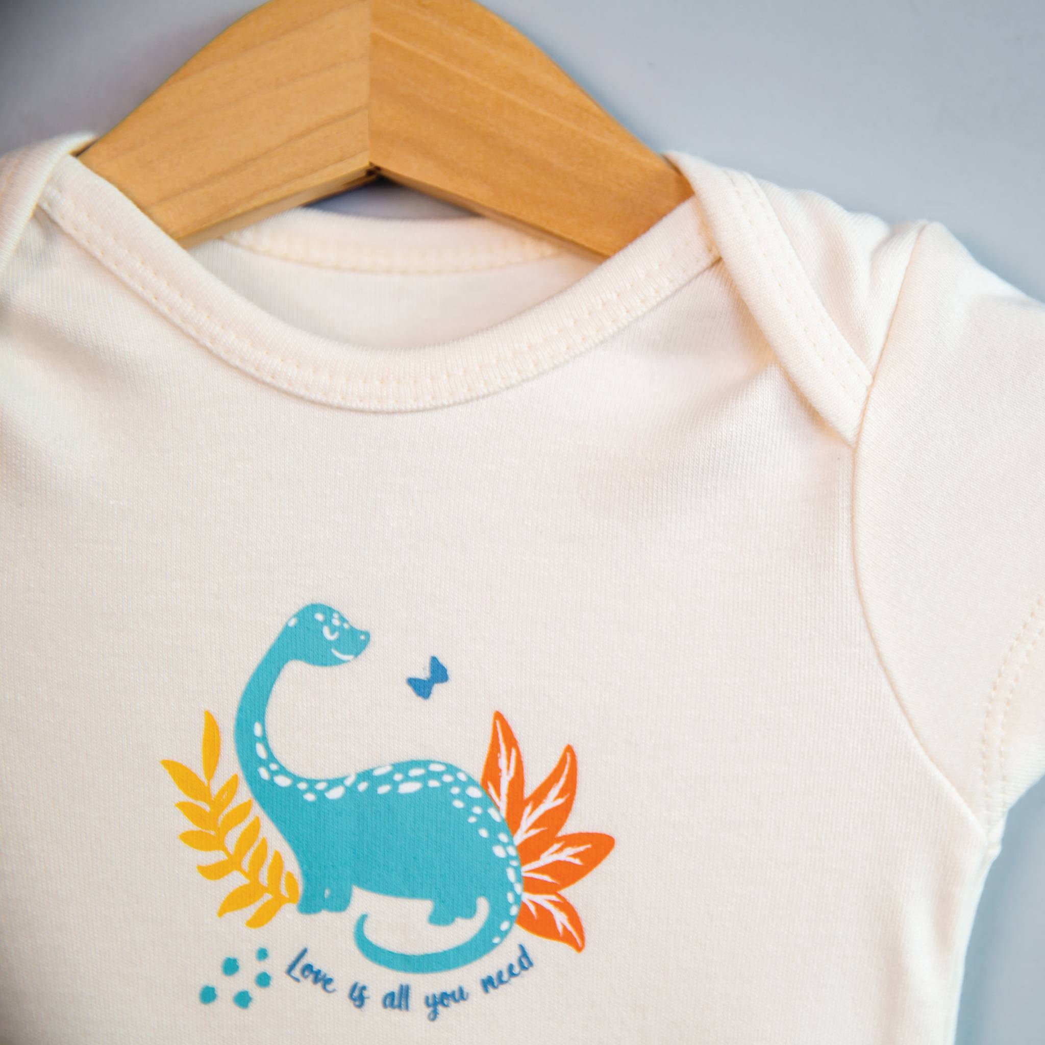 Organic Short Sleeve Bodysuit - Baby Dino